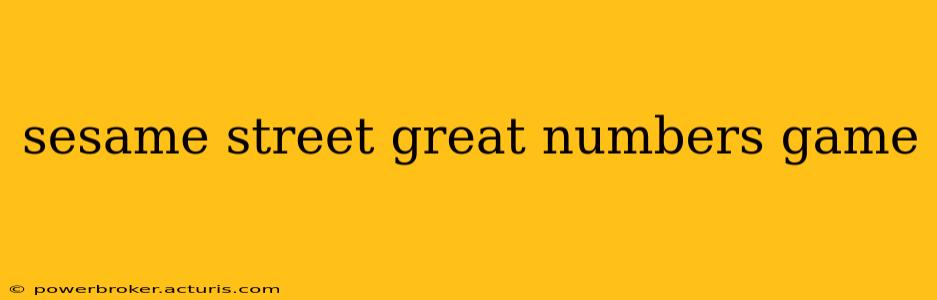 sesame street great numbers game