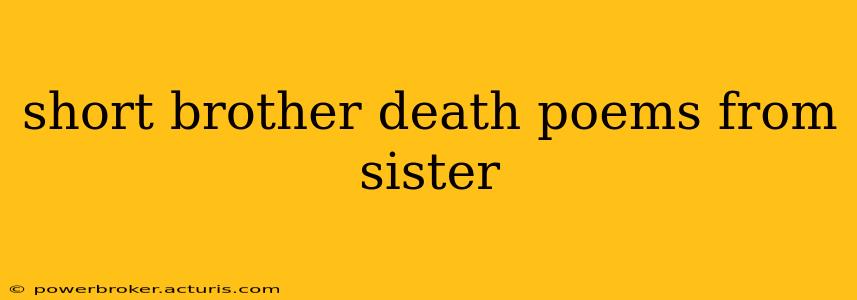 short brother death poems from sister