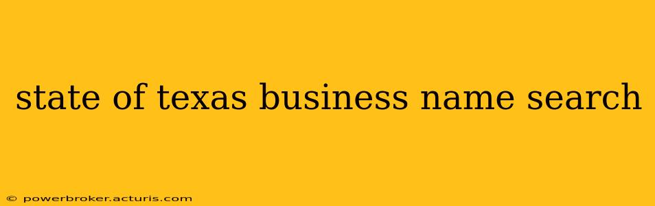 state of texas business name search