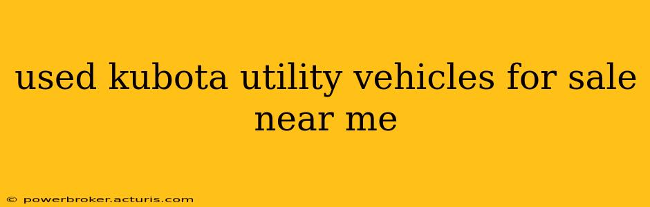 used kubota utility vehicles for sale near me