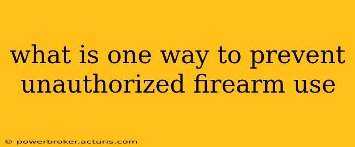 what is one way to prevent unauthorized firearm use