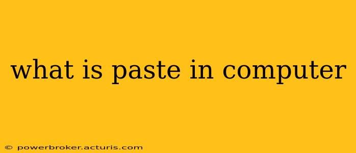 what is paste in computer