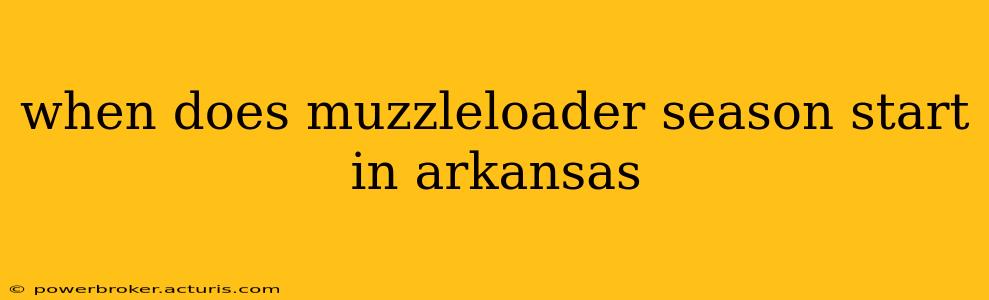 when does muzzleloader season start in arkansas