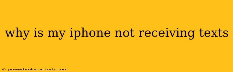 why is my iphone not receiving texts