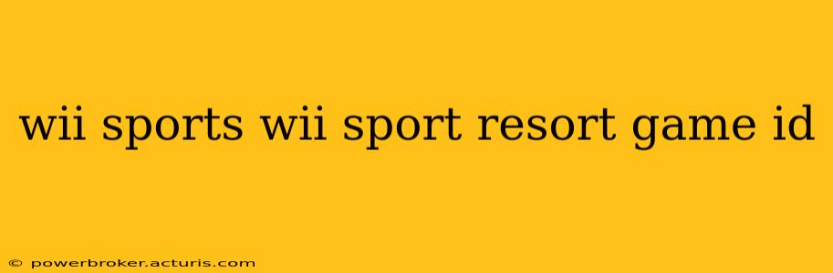 wii sports wii sport resort game id