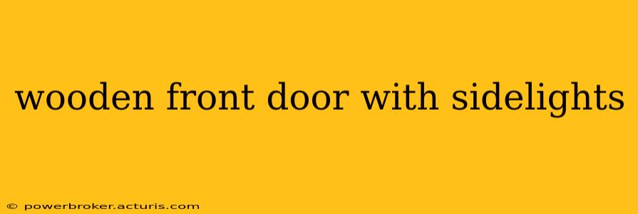 wooden front door with sidelights